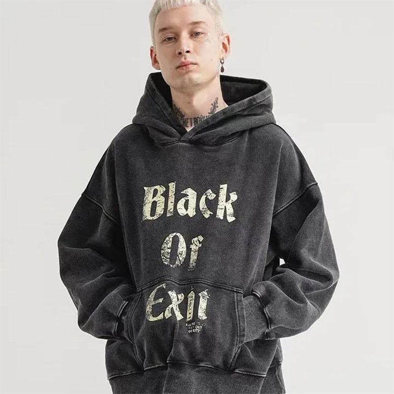 High Street Old Retro Hoodie Men and Women Original Heavy Industry Vintage Casual Washed Couple Sweater Loose Big Pocket Pullover Sweater