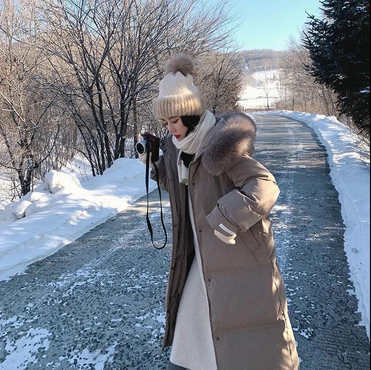 Down Jacket Ladies Winter Mid-length 90 White Duck Down Korean Thickened Net Red Jacket