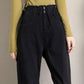 Black Denim Women's Straight-leg Pants Are Thin In Winter Plus Velvet Thickened Feet Pants Loose Large Size Wild Fashion Trousers