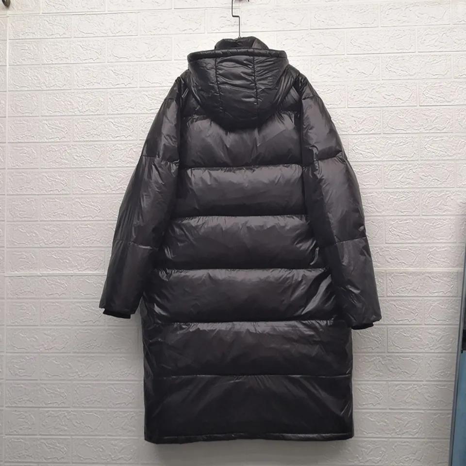 Down Jacket Men and Women of The Same Style Lovers Mid-length Thick Hooded White Duck Down Jacket