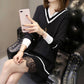 Autumn and winter long sweater women's head large size knit dress was thin bottoming shirt women