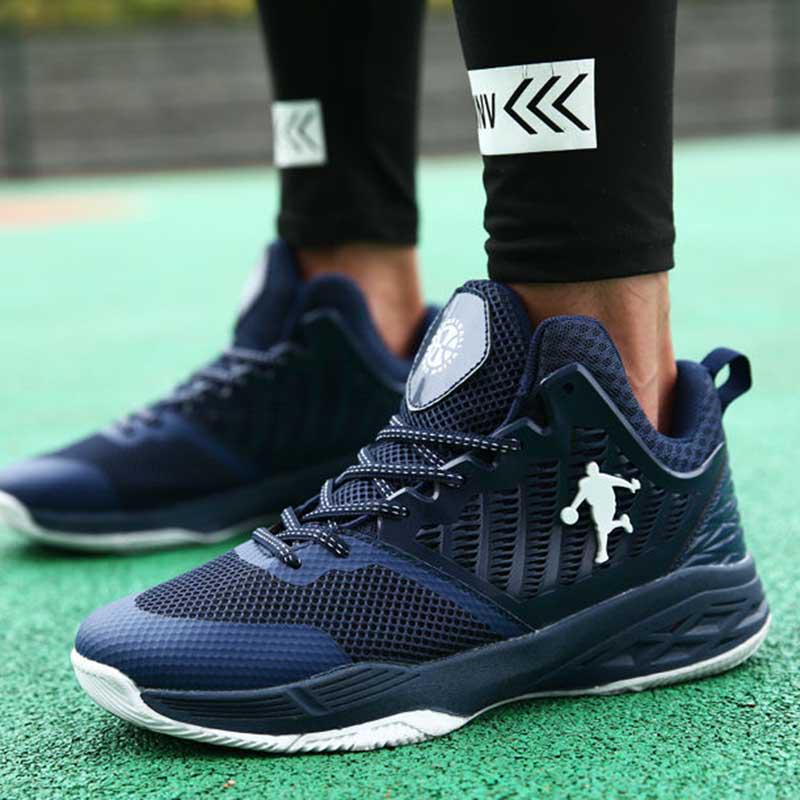 36-45 Men Mesh Sneakers Wear-resistant Basketball Shoes Deodorant Comfortable High-top Running Shoes
