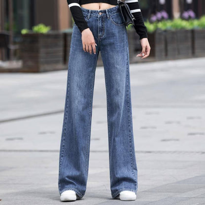 Fashion Women Flare Jeans Stretch High Waist Lifting Buttocks Wide Leg Palazzo Denim Pants