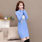 Autumn and Winter Mid-length Snowflake Sweater Half High Neck Thick Sweater Women Round Neck Long Sleeve Bottoming Shirt