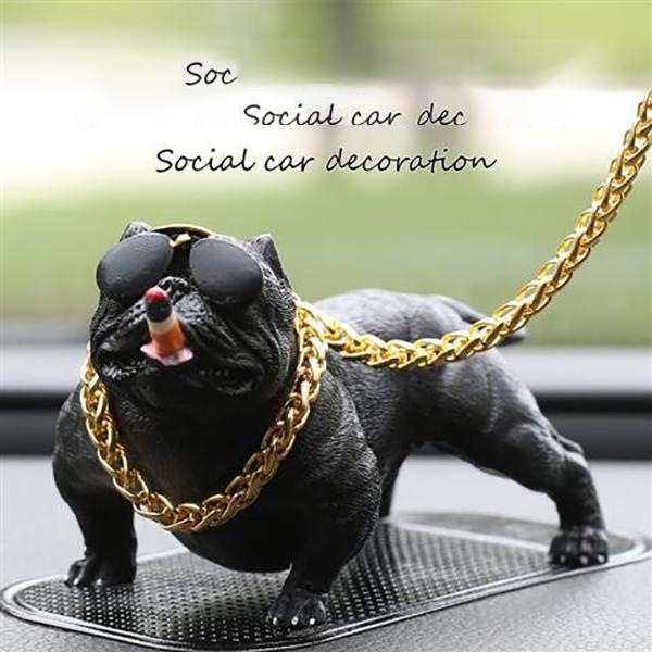 Car Decoration Creative Sunglasses Dog Car Central Control Personality Decorative Toy Car Supplies Small Decoration