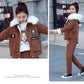 2pcs/set Winter Parka Women Fleece Liner Hooded Parka Coat+ Pant Two-piece Set Ladies Causual Warm Jacket   Outwear Outfits