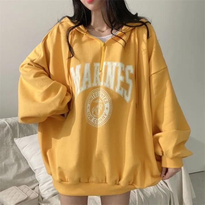 Women's Hooded Sweater Zipper Cardigan Jacket Spring and Autumn Thin Section Loose Bf Lazy Wind Large Size Long-sleeved Pullover Sweatshirts