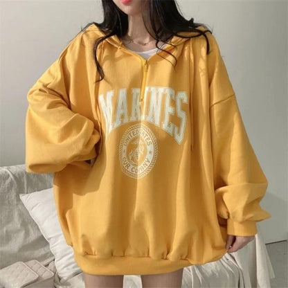 Women's Hooded Sweater Zipper Cardigan Jacket Spring and Autumn Thin Section Loose Bf Lazy Wind Large Size Long-sleeved Pullover Sweatshirts