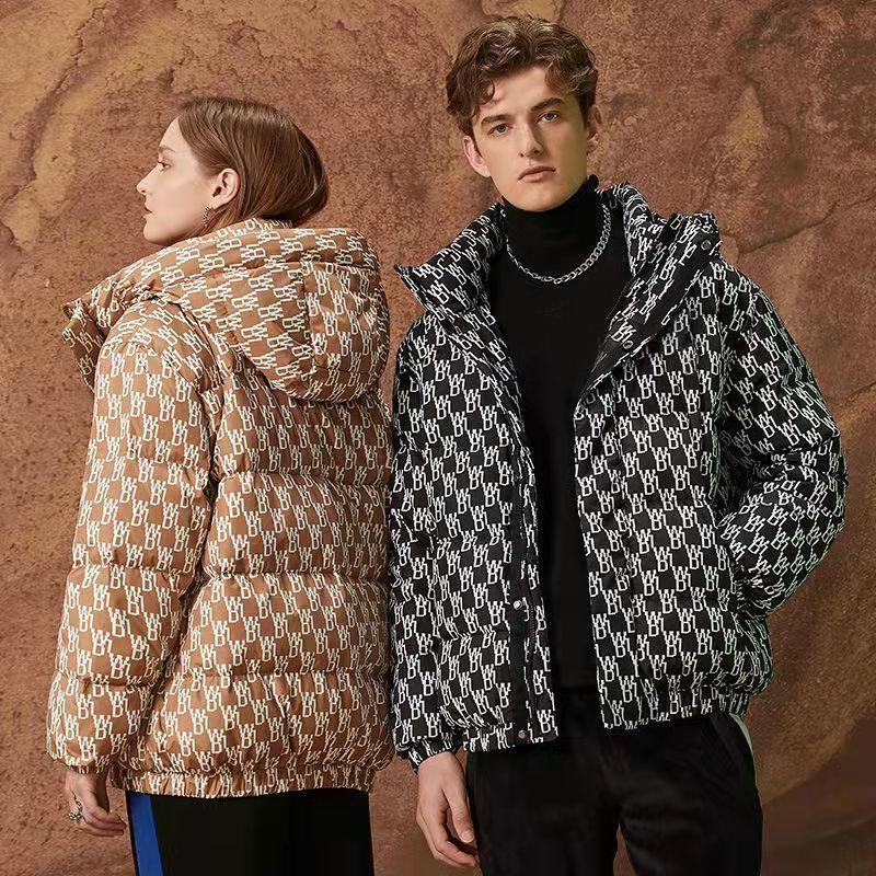 Lovers Down Jacket Winter Short White Duck Down Cotton Jacket Personalized Warm Jacket Cold Clothing Travel Jacket Casual Sports Jacket