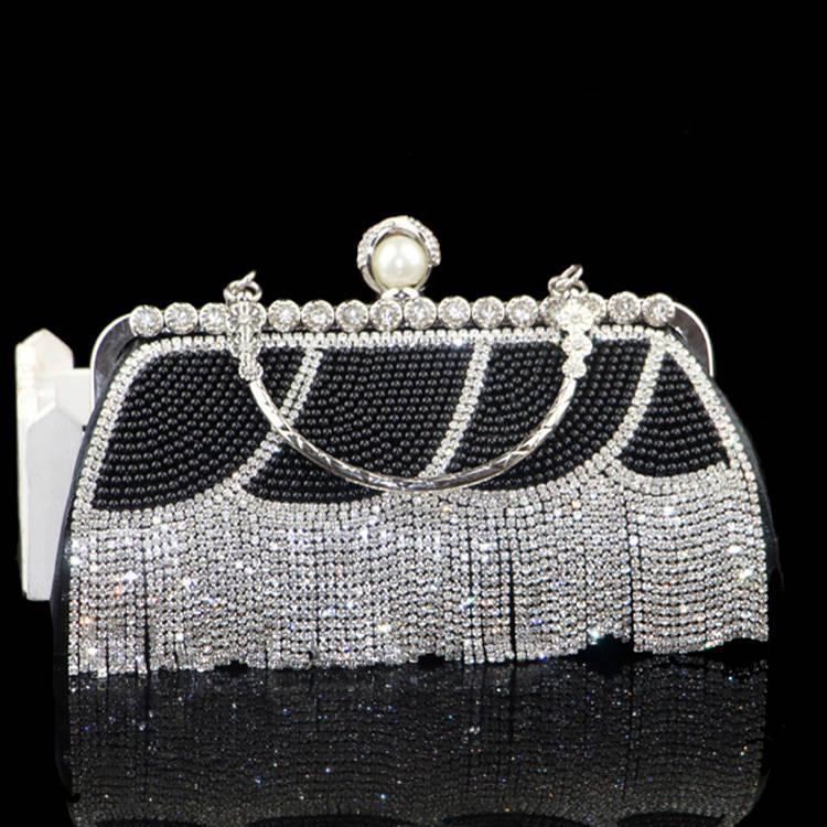 Pearl Bag with Diamond Evening Bag Dress Bag Clutch Bag Messenger Bag Banquet Bag Rhinestone Handbag