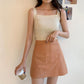 Summer Ice Silk Solid Color All-match Knitted Camisole Women's Outer Wear Korean Style Bottoming Shirt Short Slim Top