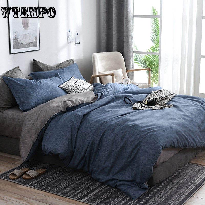 European Cotton Fabric Bedding Set Satin Jacquard 4pcs Duvet Cover Comfortable Pillowcases