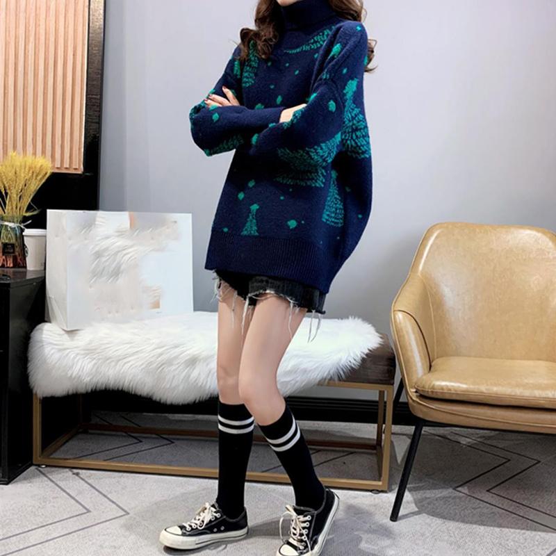 Autumn Winter Turtleneck Sweater Women Casual Loose Long-sleeved Sweater Pullover Fashion Knitted Bottoming Shirt
