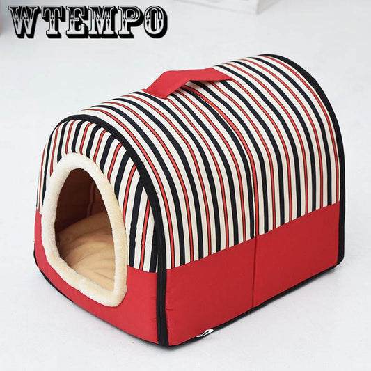 Folding doghouse doggie bed dog and cat pet house can remove and wash pet beds