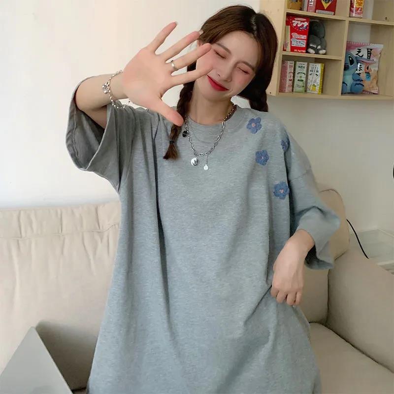 Women's Summer Loose Round Neck Printed All Match Top Short Sleeve T-shirt