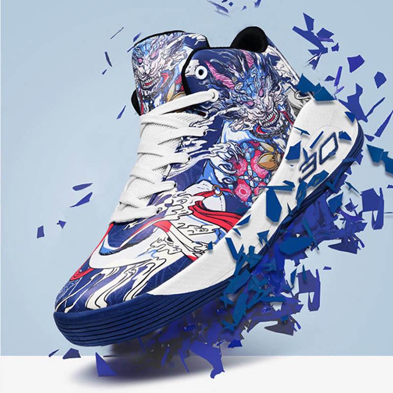 36-44 Men Sneakers Cartoon Basketball Shoes Non-slip Shockproof Lightweight Breathable Running Shoes