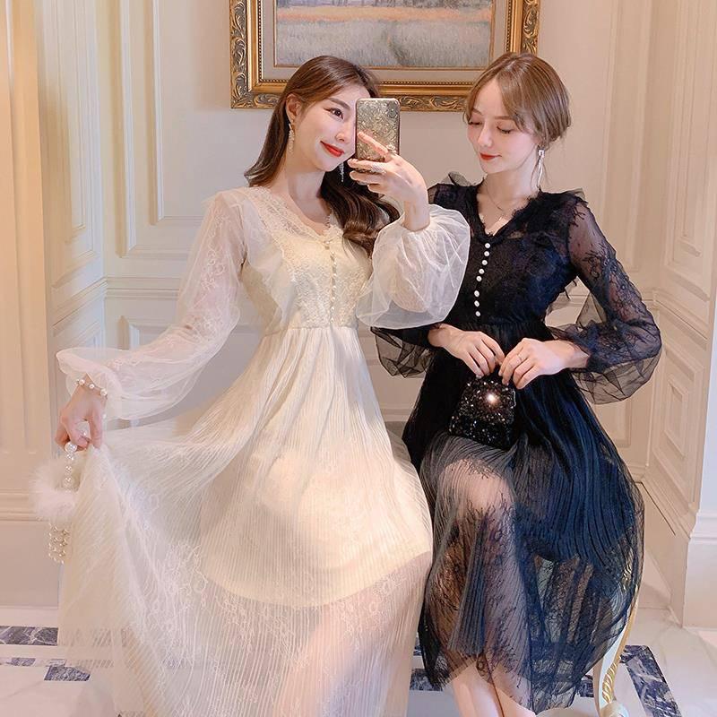 Skirt Women Long Sleeve Lace Fairy Skirt Skirt Dress Skirt Skirt