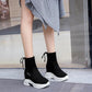 Elastic Short Boots Martin Boots Women's High Invisibility Increased Women's Shoes Thick-soled Fashion All-match Single Boots Martin Boots