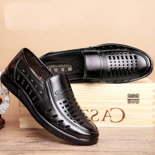 Comfortable Men's Casual Shoes Loafers Men's Shoes High-quality Split Leather Shoes Men's Sandals