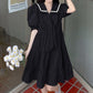 Summer Women's Tie Pompous Graceful Dress Simple Elegant Loose Slim Mid Long Pleated Solid Dress
