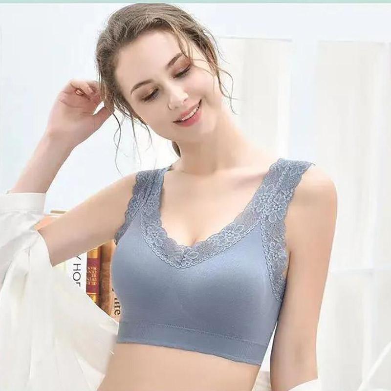 Korean Version Comfortable Breathable Skin-friendly No Steel Ring Gathered Sexy Lace Beautiful Back Elastic Close-fitting Women's Underwear Bra