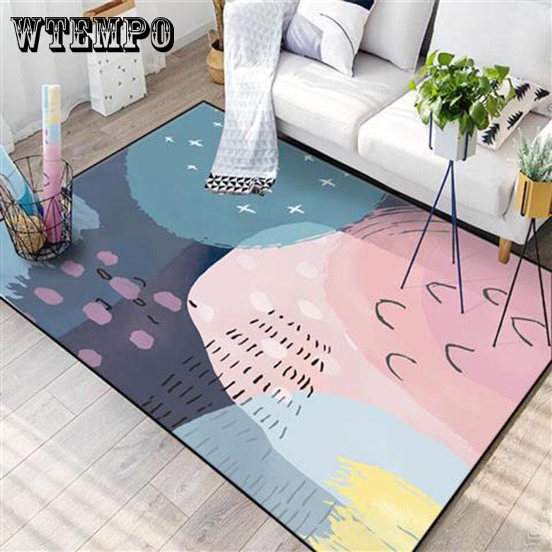 Nordic Living Room Geometric Carpet Anti-slip Area Rug Thick Decor Bedroom Carpets Rug