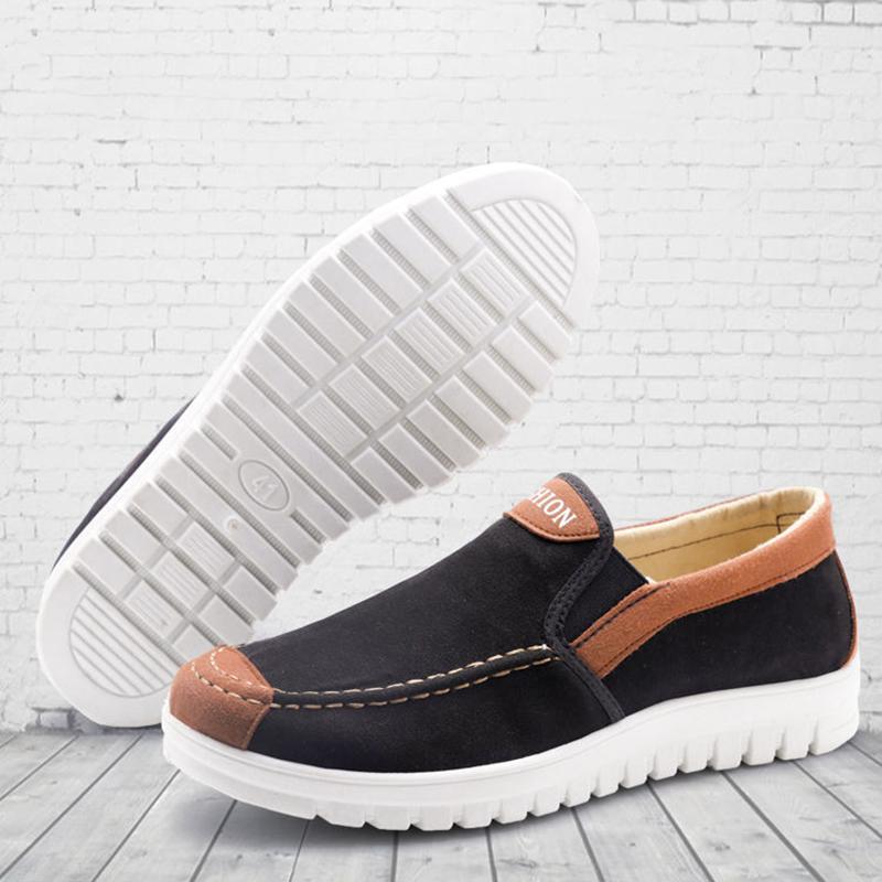Old Beijing Cloth Shoes Men's Breathable Casual Shoes Dad Shoes Spring Soft Bottom Deodorant New One-legged Lazy Canvas Shoes