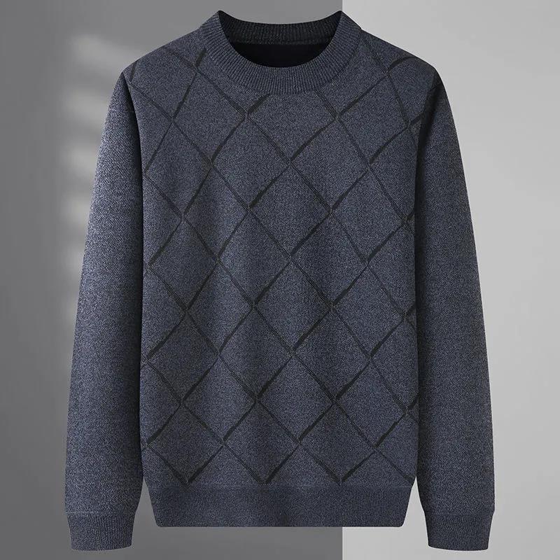 Plus Velvet Thick Winter Sweater Round Neck Long-sleeved Sweater Bottoming Shirt Men's Warm Top