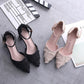 Stiletto High Heels Spring Style All-match Pointed Toe Strap French Toe Cap Spring Hollow Thick Heel Shoes