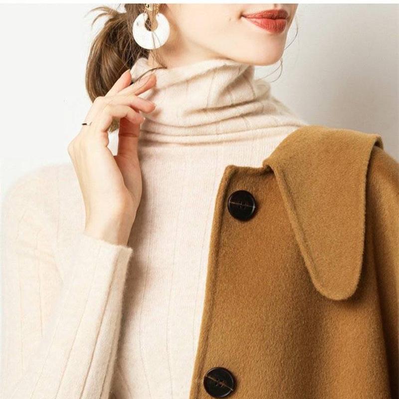 Casual Winter turtleneck Sweater Pullover Women Long Sleeve chic female loose Knit Sweaters thick