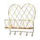 5 Shape Storage Rack Home Punch-free Storage Rack Metal Solid Wood Waterproof Display Stand with Light Strip