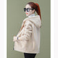 Fleece Thickened Faux Lamb Wool Coat Women's Short Korean Style Loose Autumn and Winter Hooded Top