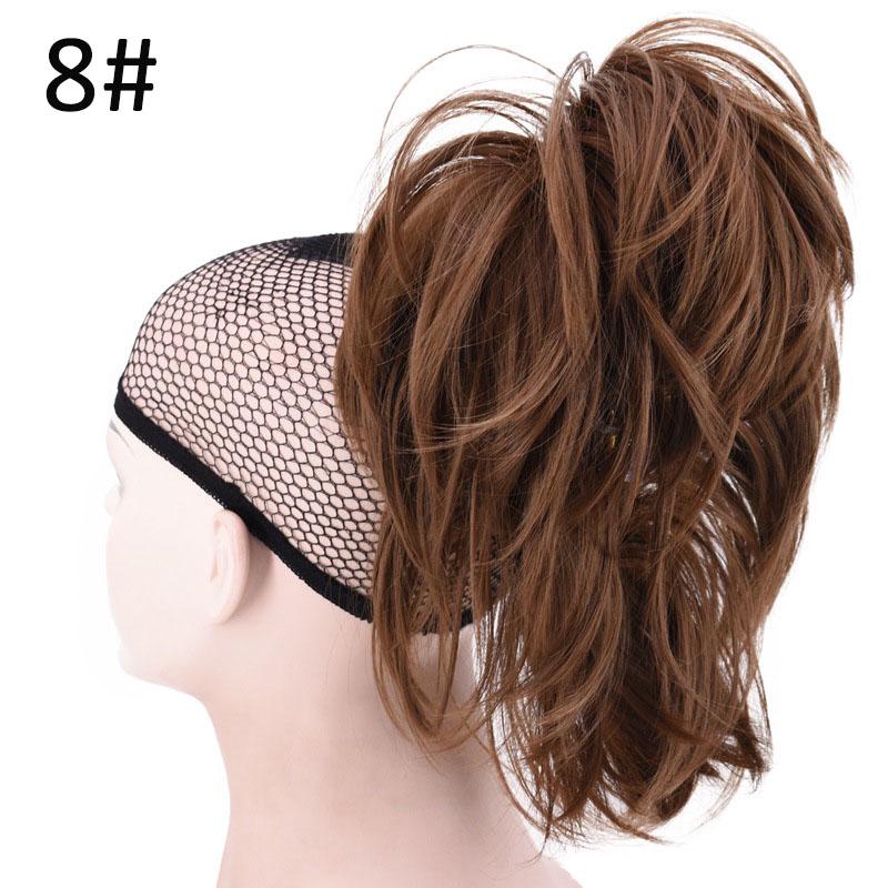 Scrunchy Bun Synthetic Hair Extension Hairpieces for Women Messy Bun Chignon Hair Band Wrap Ponytail