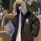 Rubik's Cube Reflective Cotton Coat Male Fur Collar Korean Style Loose Bread Coat Winter Student Handsome Padded Coat
