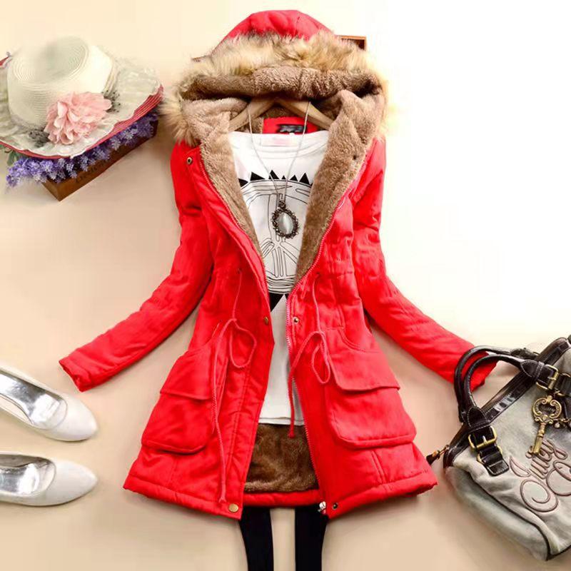 13 Colors Women Winter Thick Warm Hooded Parka Cotton Padded Coat Slim Jacket