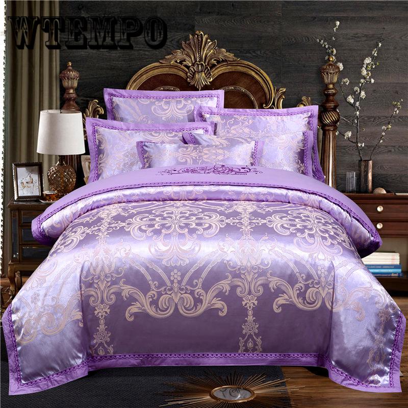 Sheets quilt cover pillow set noble cotton bedding European four-piece embroidery jacquard