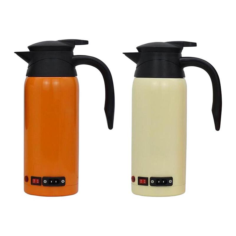 800ml Stainless Steel Car Electric Heating Kettle 8h Temperature Insulation Pot Coffee Tea Water Heating Cup