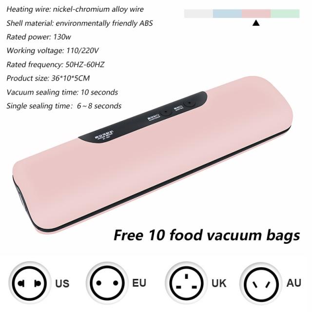 Electric Vacuum Sealer Packaging Machine For Home Kitchen Including 10pcs Food Saver Bags Commercial Vacuum Food Sealing