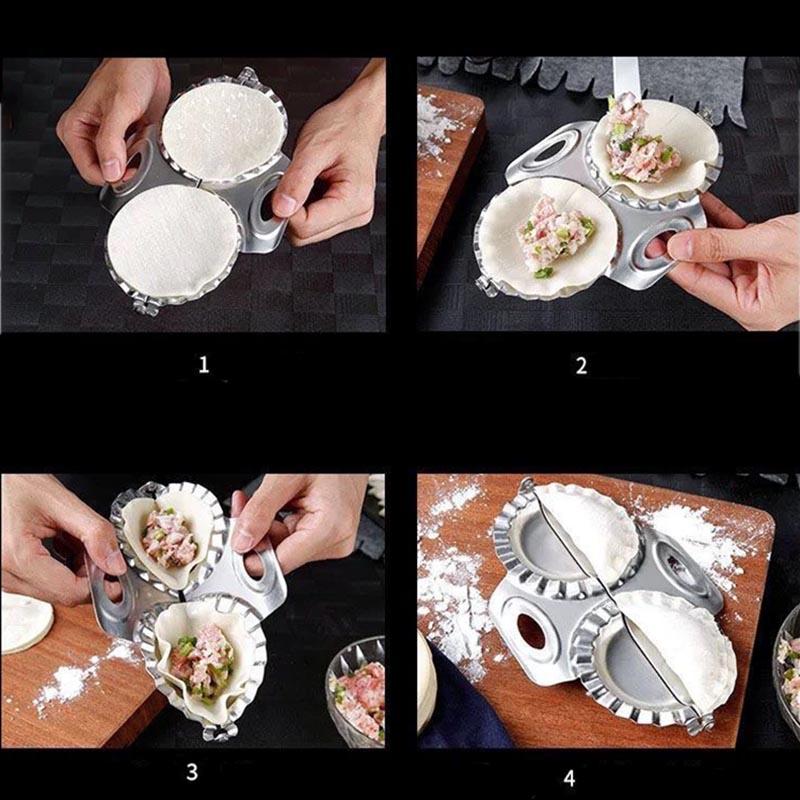 Stainless Steel Dumpling Artifact Tool Pressing Dumpling Mold Household Set Package Double-headed Dumpling Artifact