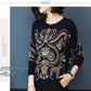 Women's Ethnic Style Printed Woolen Sweater Female High-end Cashmere Sweater O-Neck Outwear Pullover Sweater Plus Size Warm Jumper Top