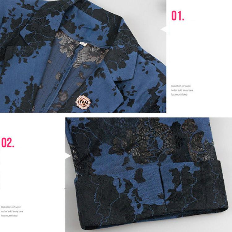 Middle-aged Ladies Mother Coat Western Style Lace Top Fashion Thin Suit