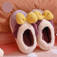 Autumn and Winter Bowknot Cotton Slippers Non-slip Flat Shoes Casual Fashion Cute