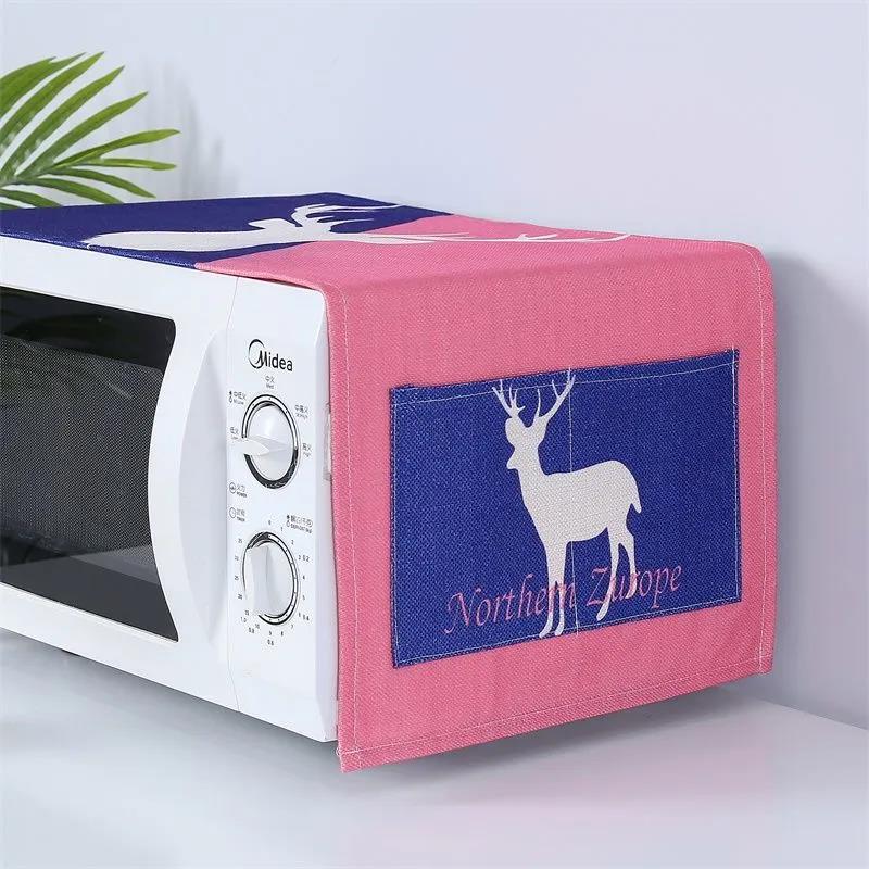 Microwave Oven Cover Towel Universal Electric Oven Cover Cloth Waterproof and Oil Smoke Dustproof Thickened Linen Cloth Three-sided All-inclusive