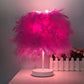 European Fashion Net Red Feather Table Lamp Wedding Celebration Decoration White Bedroom Bedside Creative Living Room Small Light
