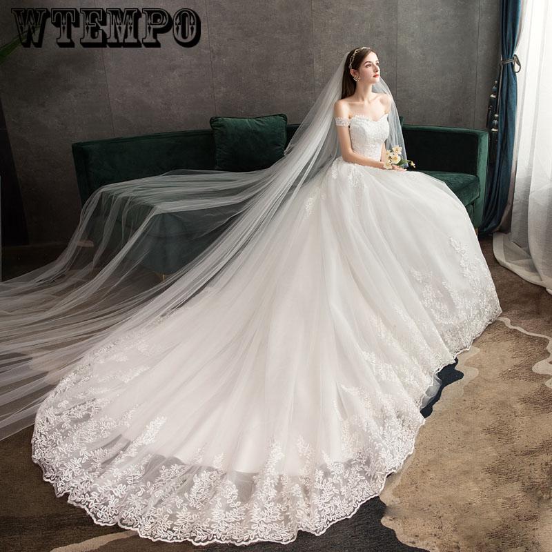 Luxury Wedding Dress Elegant Ball Gown V Neck Princess Plus Size Bridal Gowns Vestido De Noiva