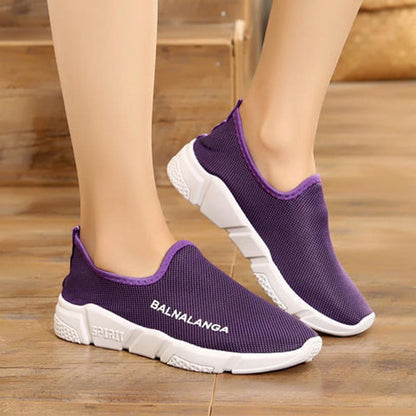 Spring  Autumn Fashion Ladies One-step Korean Version  All-match Breathable Non-slip Flat Soft Sole Sports Casual Shoes