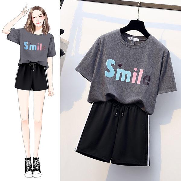 Fashion Women Sporting Casual Two Piece Set Short Sleeve Tee Top Shorts Suit Tracksuit Outfit