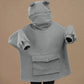 Women's Sweatershirt Zipper 3D Pocket Cute Frog Design Pullover Sweater Coat