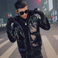 Men's Jacket Winter Coat Men's Tide Korean Style Stand-up Collar Short Shiny Cotton Jacket Trend Padded Jacket Men