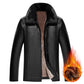 Men's plus size leather jacket autumn and winter men's jacket plus velvet thick leather jacket